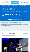 How tmc.edu looks like on a mobile device such as an iPhone.