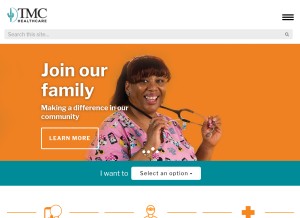 How tmcaz.com looks like on a tablet such as an iPad.