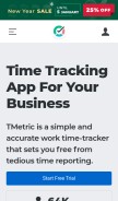 How tmetric.com looks like on a mobile device such as an iPhone.