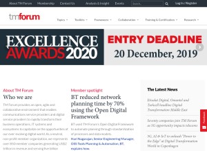 How tmforum.org looks like on a tablet such as an iPad.
