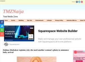 How tmznaija.com looks like on a tablet such as an iPad.