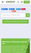 How to123movie.com looks like on a mobile device such as an iPhone.