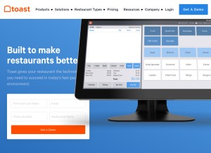 How toasttab.com looks like on a tablet such as an iPad.