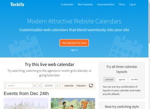 How tockify.com looks like on a tablet such as an iPad.