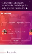 How today.com looks like on a mobile device such as an iPhone.