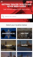 How todaytix.com looks like on a mobile device such as an iPhone.