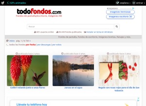 How todofondos.com looks like on a tablet such as an iPad.