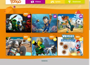 How toggo.de looks like on a tablet such as an iPad.