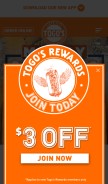How togos.com looks like on a mobile device such as an iPhone.