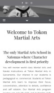 How tokonsacramento.com looks like on a mobile device such as an iPhone.