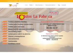 How toldoslafabrica.com looks like on a tablet such as an iPad.