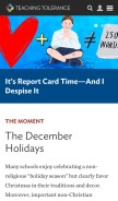 How tolerance.org looks like on a mobile device such as an iPhone.