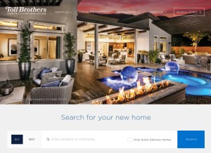 How tollbrothersinc.com looks like on a tablet such as an iPad.