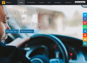 How tollguru.com looks like on a tablet such as an iPad.