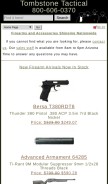 How tombstonetactical.com looks like on a mobile device such as an iPhone.