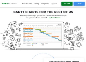 How tomsplanner.com looks like on a tablet such as an iPad.