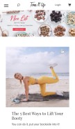 How toneitup.com looks like on a mobile device such as an iPhone.