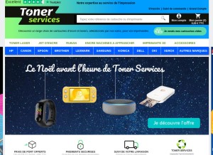How toner.fr looks like on a tablet such as an iPad.