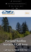 How tonysroofingllc.com looks like on a mobile device such as an iPhone.