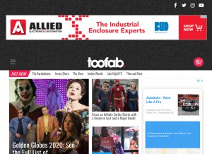 How toofab.com looks like on a tablet such as an iPad.