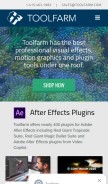 How toolfarm.com looks like on a mobile device such as an iPhone.