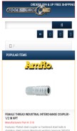 How toolsource.com looks like on a mobile device such as an iPhone.
