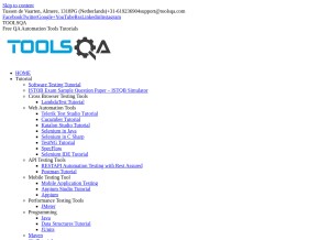 How toolsqa.com looks like on a tablet such as an iPad.