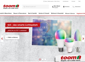 How toom.de looks like on a tablet such as an iPad.
