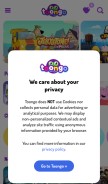 How toongo.io looks like on a mobile device such as an iPhone.