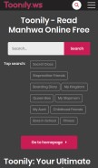 How toonily.ws looks like on a mobile device such as an iPhone.