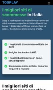 How tooplay.org looks like on a mobile device such as an iPhone.