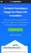 How toornament.com looks like on a mobile device such as an iPhone.