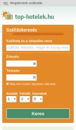 How top-hotelek.hu looks like on a mobile device such as an iPhone.