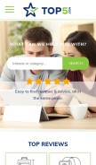 How top5.com looks like on a mobile device such as an iPhone.