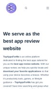 How topappsforme.com looks like on a mobile device such as an iPhone.