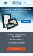 How topazsystems.com looks like on a mobile device such as an iPhone.