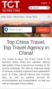 How topchinatravel.com looks like on a mobile device such as an iPhone.