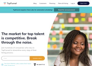 How topfunnel.co looks like on a tablet such as an iPad.