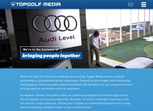 How topgolfmedia.com looks like on a tablet such as an iPad.