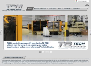 How topgrademolds.com looks like on a tablet such as an iPad.