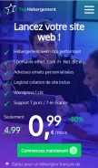 How tophebergement.com looks like on a mobile device such as an iPhone.