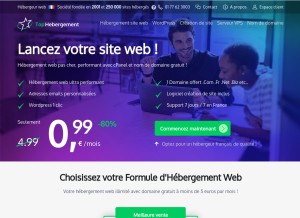 How tophebergement.com looks like on a tablet such as an iPad.