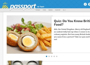 How topixpassport.com looks like on a tablet such as an iPad.