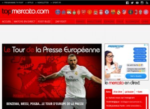 How topmercato.com looks like on a tablet such as an iPad.