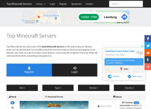 How topminecraftservers.org looks like on a tablet such as an iPad.