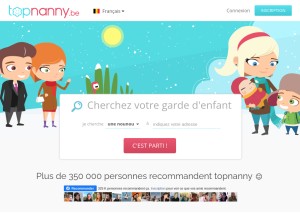 How topnanny.be looks like on a tablet such as an iPad.