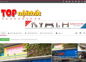 How topnoithat.com looks like on a tablet such as an iPad.