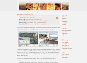 How topofusion.com looks like on a tablet such as an iPad.