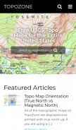 How topozone.com looks like on a mobile device such as an iPhone.