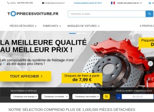 How toppiecesvoiture.fr looks like on a tablet such as an iPad.